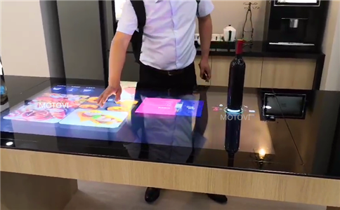 京東方展廳采用摩拓為物體識別桌案例（產品展示互動體驗）